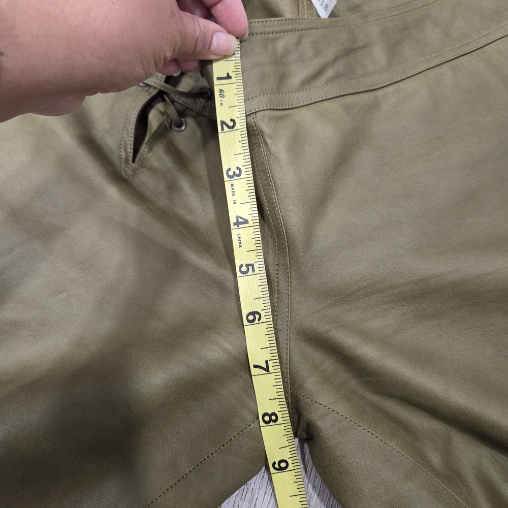 Rare Plein Sud Leather Olive Green  Button-Up Pant Set - Picture 12 of 16